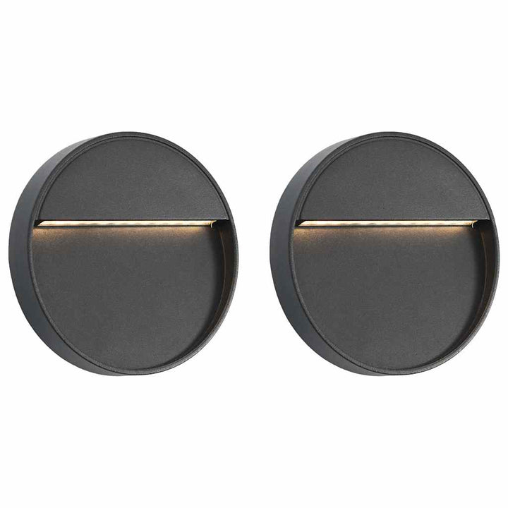 Lămpi De Perete Led De Exterior, 2 Buc., Negru, 3 W,