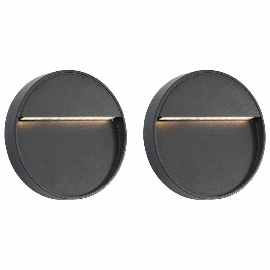 Lămpi De Perete Led De Exterior, 2 Buc., Negru, 3 W,