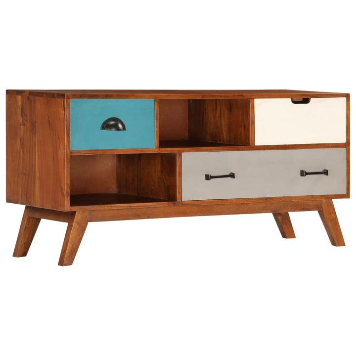 Comodă Tv Cu 3 Sertare, 110X35X50 Cm, Lemn Masiv Acacia