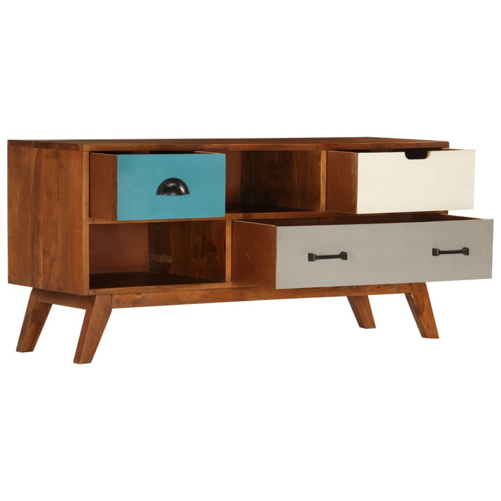 Comodă Tv Cu 3 Sertare, 110X35X50 Cm, Lemn Masiv Acacia