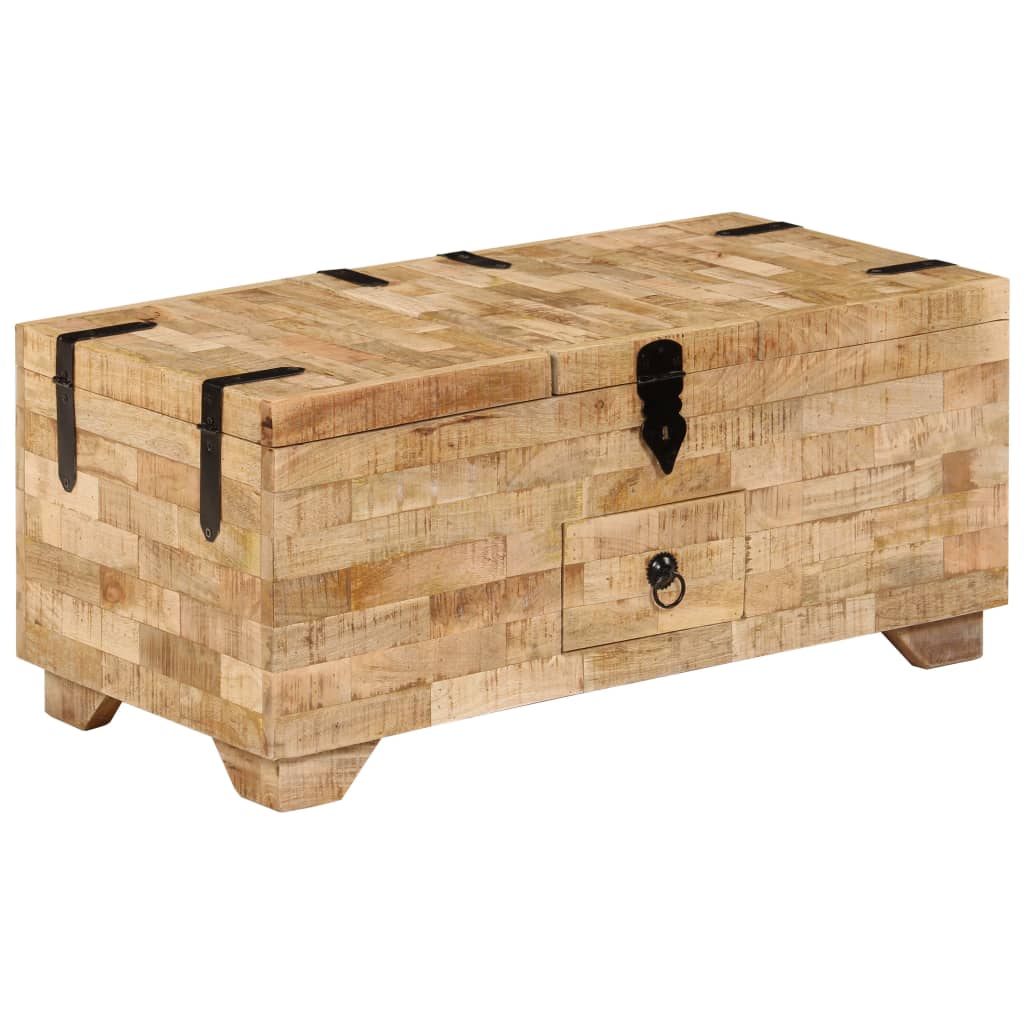 Măsuță De Cafea Tip Cufăr, 80 X 40 X 35 Cm, Lemn Solid Reciclat