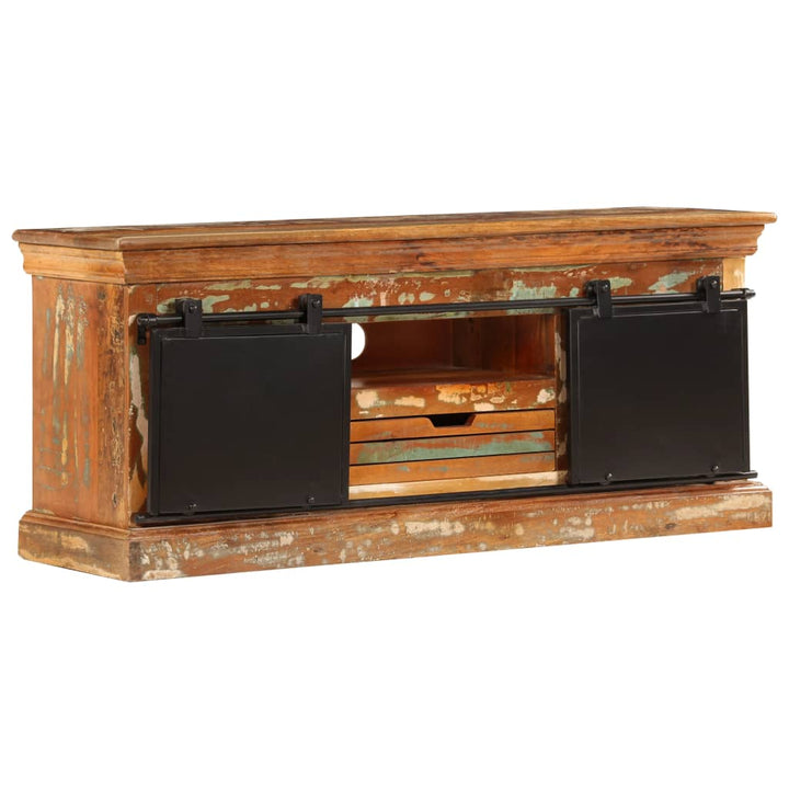 Comodă Tv, 110 X 30 X 45 Cm, Lemn Masiv Reciclat