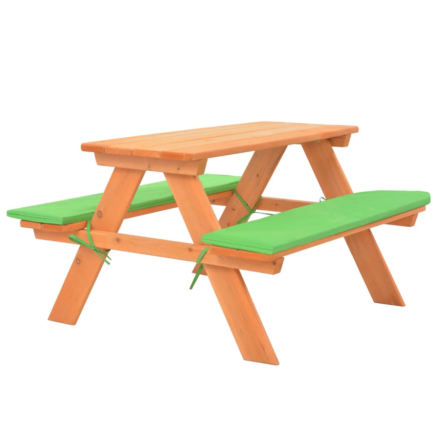 Masă Cu Bănci Pentru Picnic Copii 89X79X50Cm Lemn Masiv Brad
