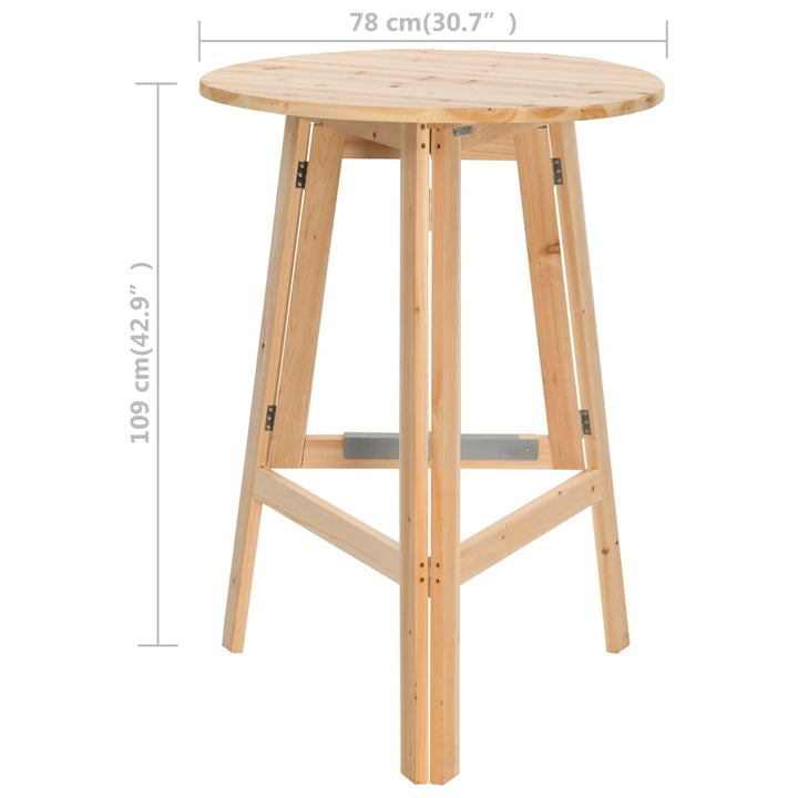 Masă De Bar Pliabilă, 78 Cm, Lemn De Brad