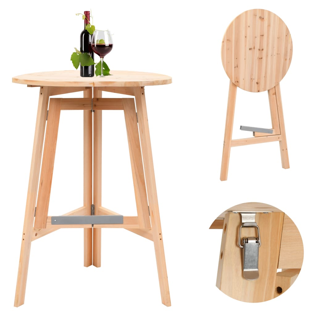 Masă De Bar Pliabilă, 78 Cm, Lemn De Brad