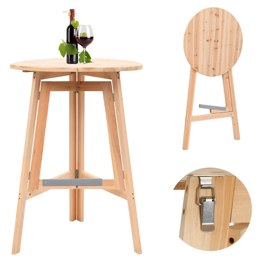 Masă De Bar Pliabilă, 78 Cm, Lemn De Brad