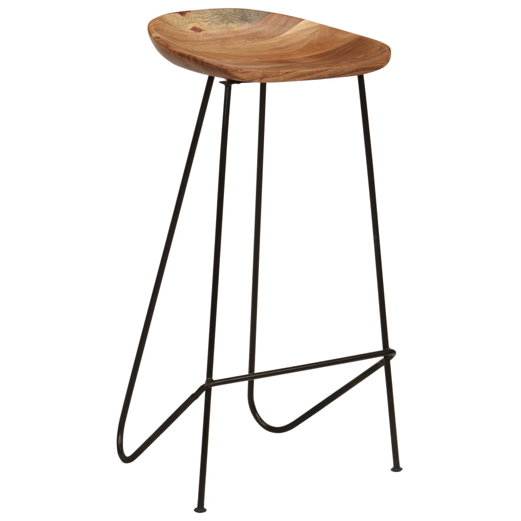 Scaune De Bar, 2 Buc., Lemn Masiv De Acacia