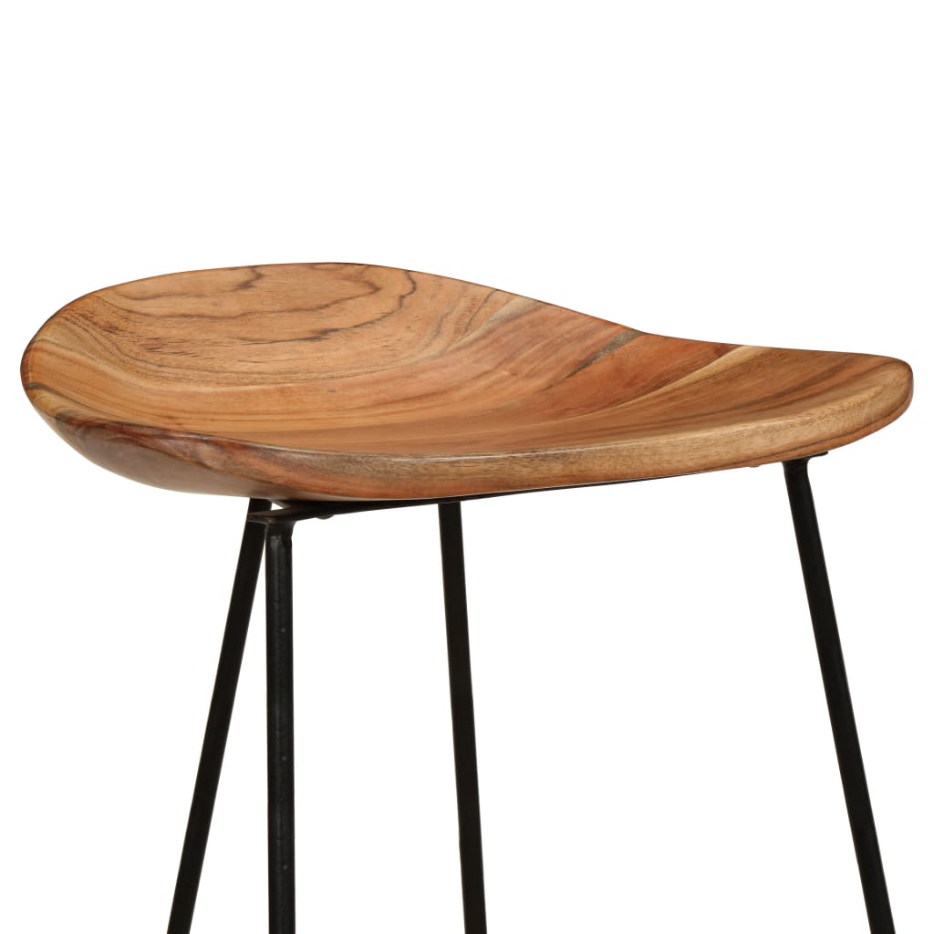 Scaune De Bar, 2 Buc., Lemn Masiv De Acacia