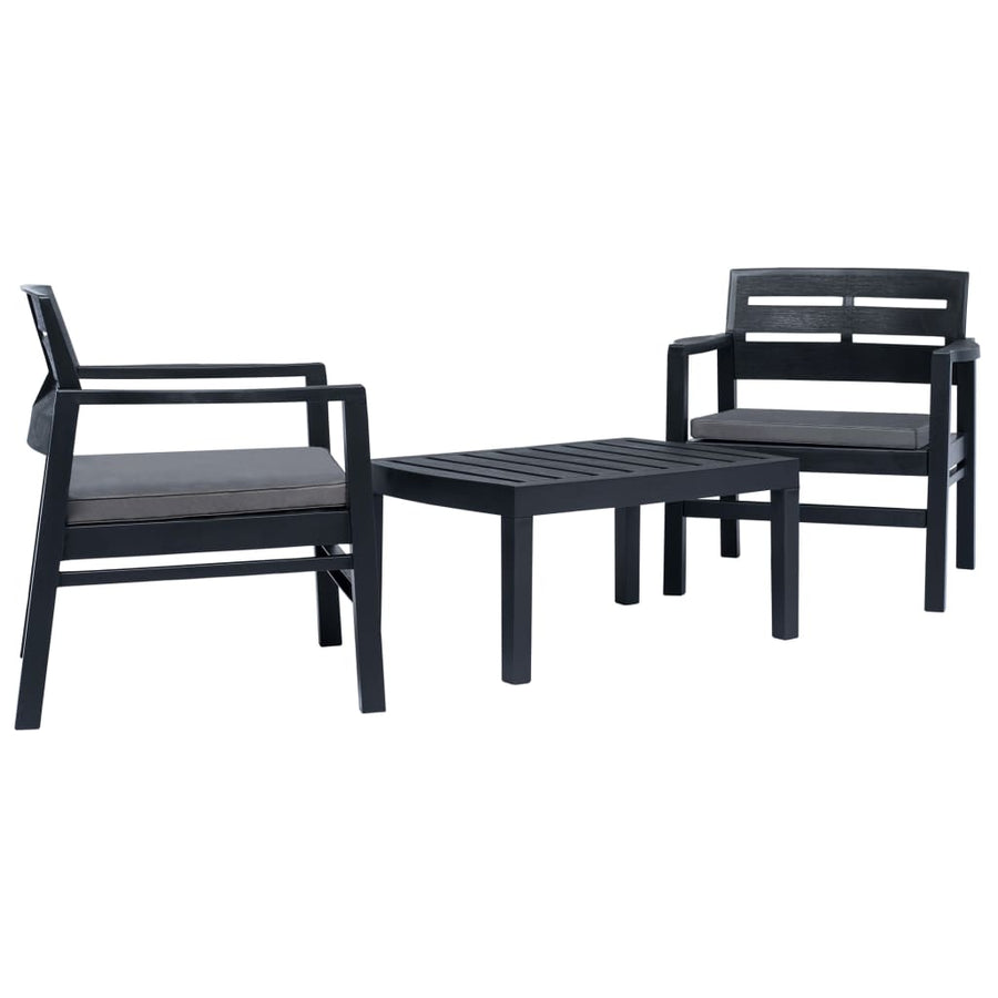 Set Mobilier De Grădină, 3 Piese, , Plastic