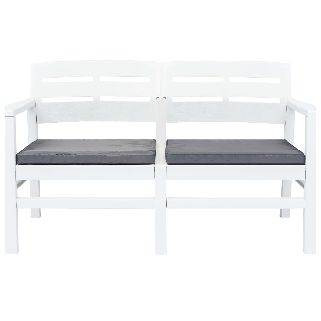 Bancă De Grădină Cu 2 Locuri, Perne, , 133 Cm, Plastic