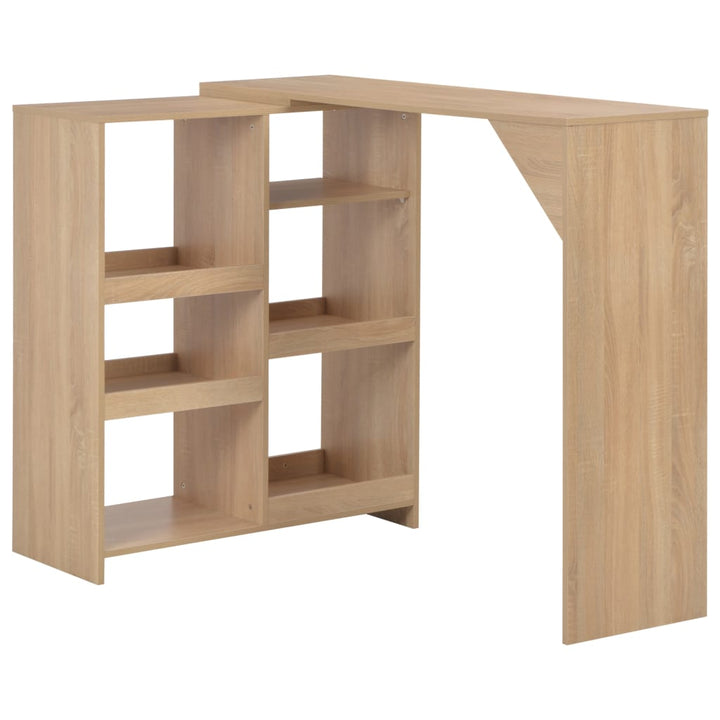 Masă De Bar Cu Raft Mobil, Alb, 138X39X110 Cm