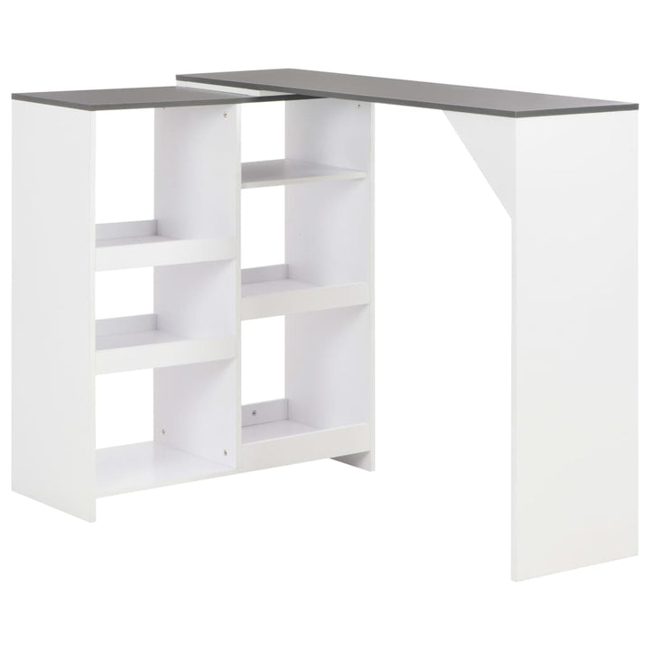 Masă De Bar Cu Raft Mobil, Alb, 138X39X110 Cm