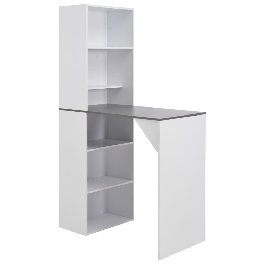 Masă De Bar Cu Dulap, Alb, 115 X 59 X 200 Cm