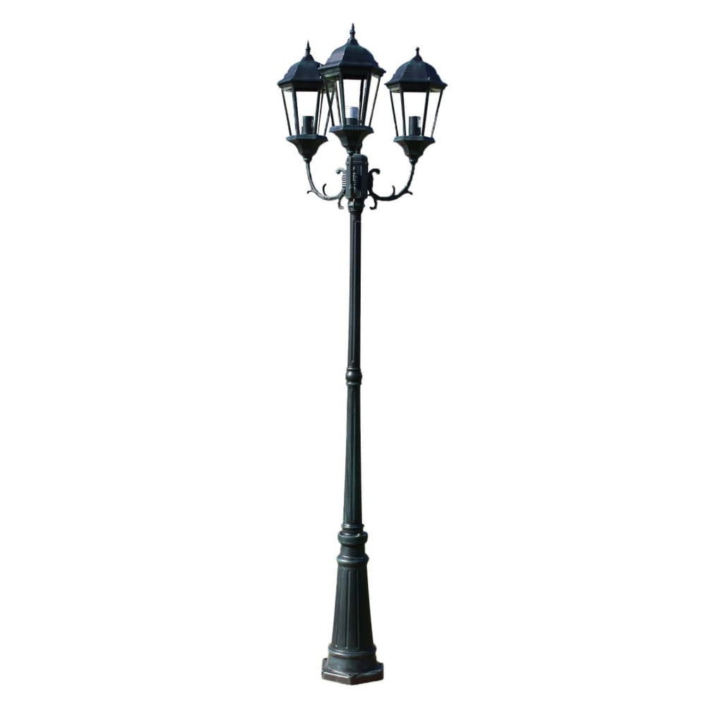 Felinar Brighton Cu 3 Brațe 230 Cm Verde Închis/Negru