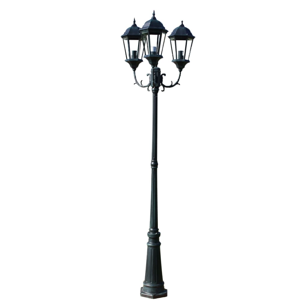 Felinar Brighton Cu 3 Brațe 230 Cm Verde Închis/Negru