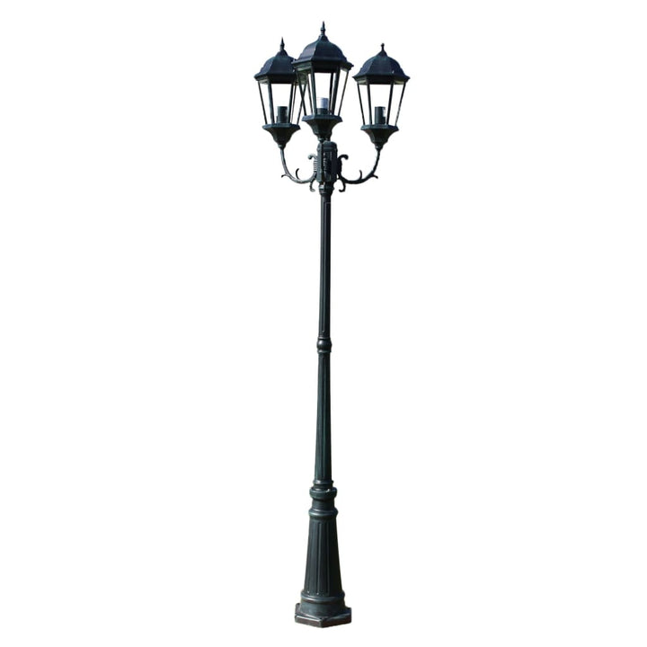 Felinar Brighton Cu 3 Brațe 230 Cm Verde Închis/Negru