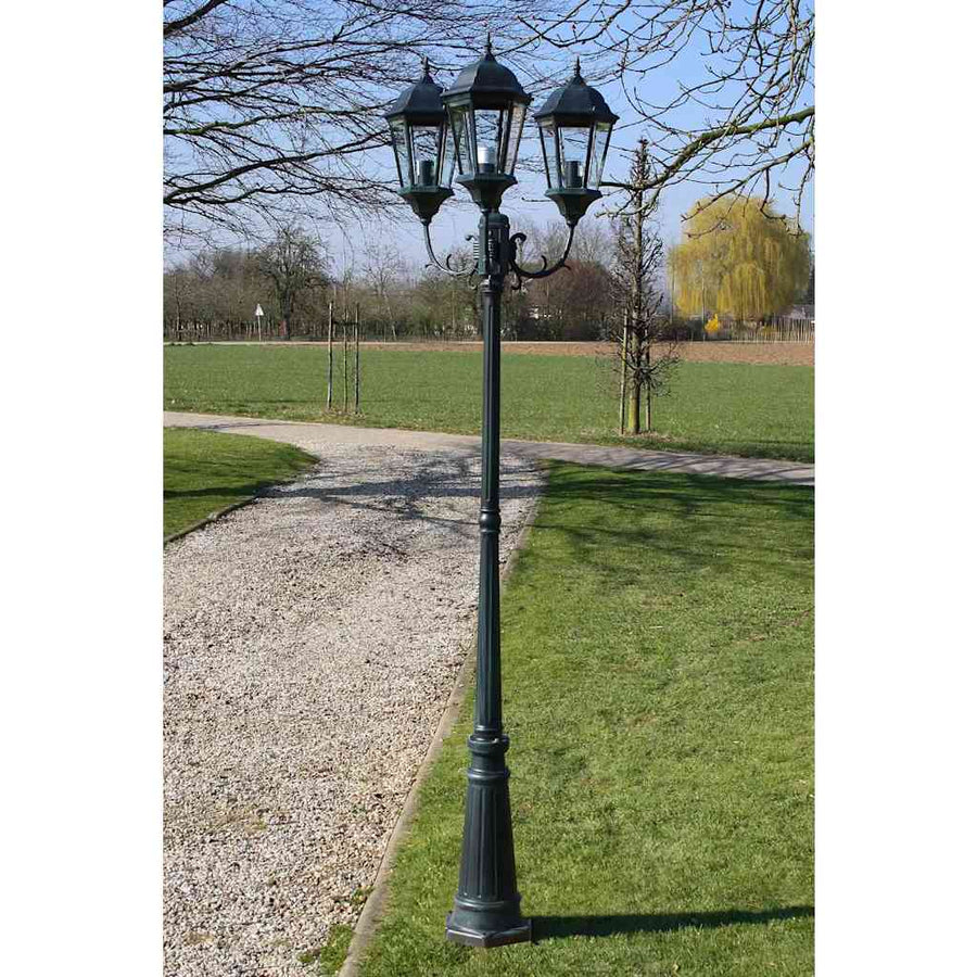 Felinar Brighton Cu 3 Brațe 230 Cm Verde Închis/Negru