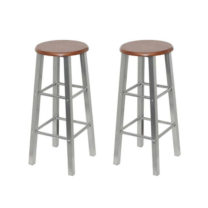 Scaune De Bar, 2 Buc., Argintiu, Mdf