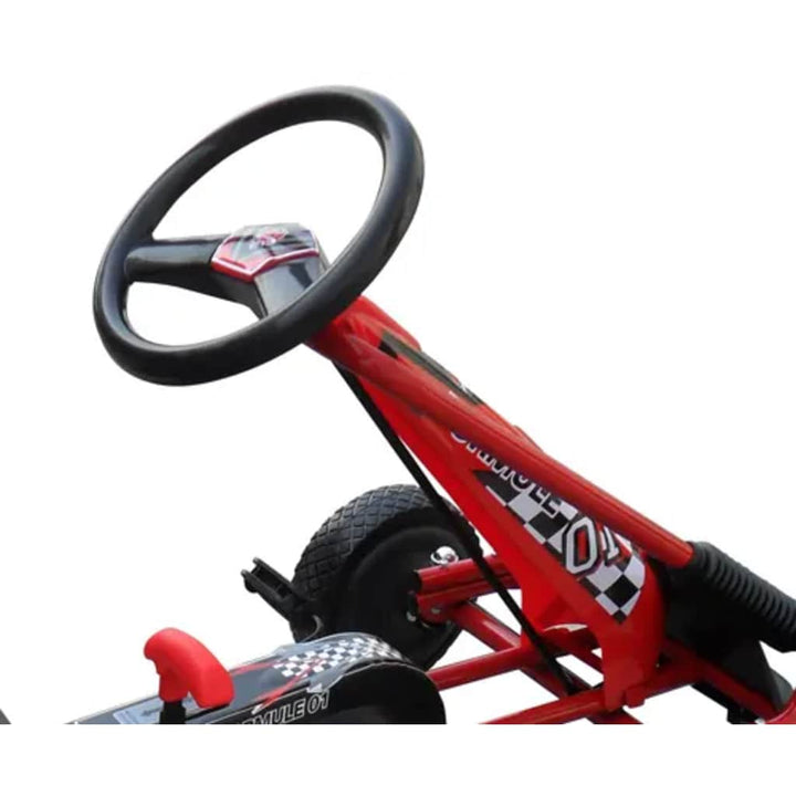 Kart Copii Cu Pedale Și Scaun Reglabil Roșu