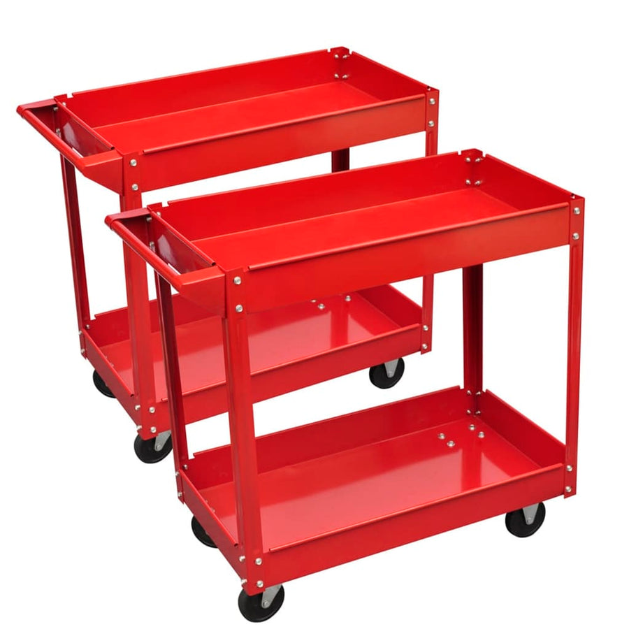 Cărucior Pentru Scule De Atelier, 2 Buc., 100 Kg, 2 Rafturi