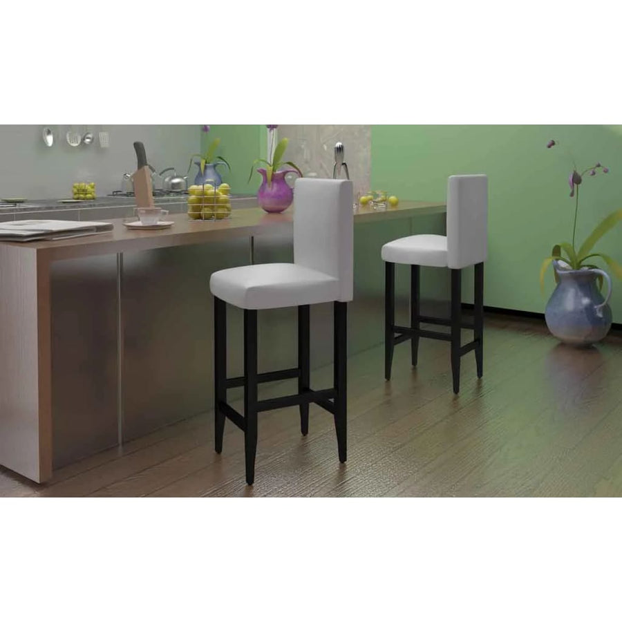 Scaune De Bar, 2 Buc., , Piele Ecologică