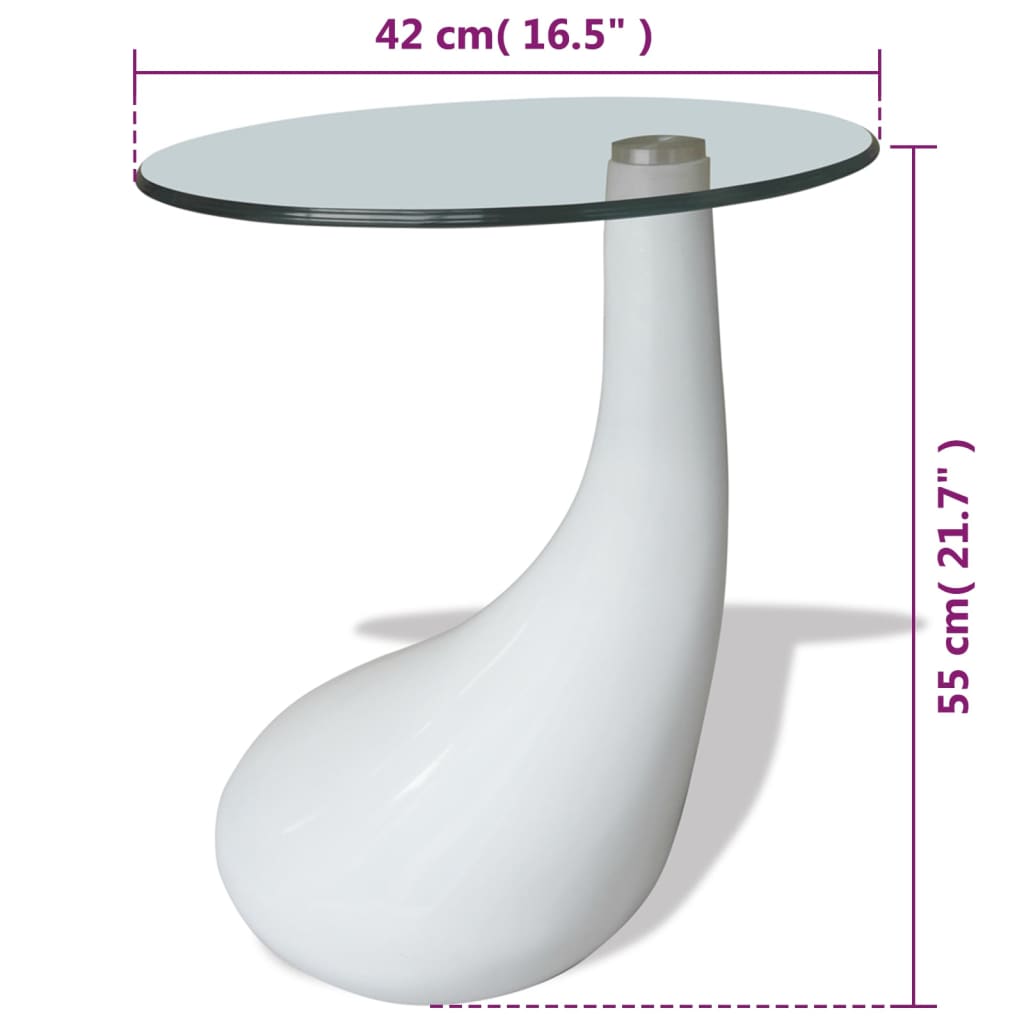 Măsuță De Cafea Cu Blat Rotund Din Sticlă, Lucios