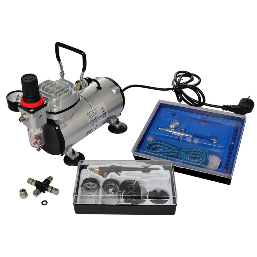 Set Compresor Aerograf Cu 2 Pistoale