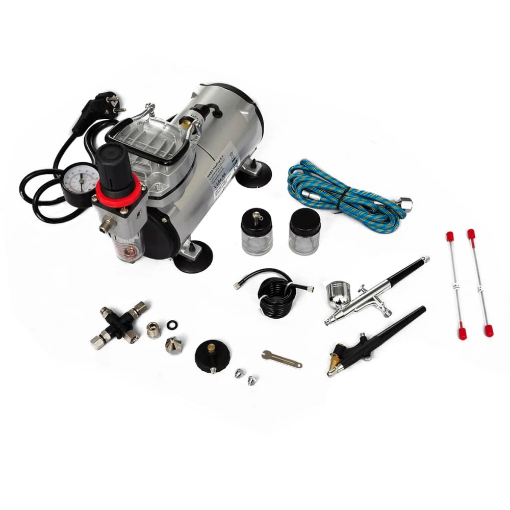 Set Compresor Aerograf Cu 2 Pistoale