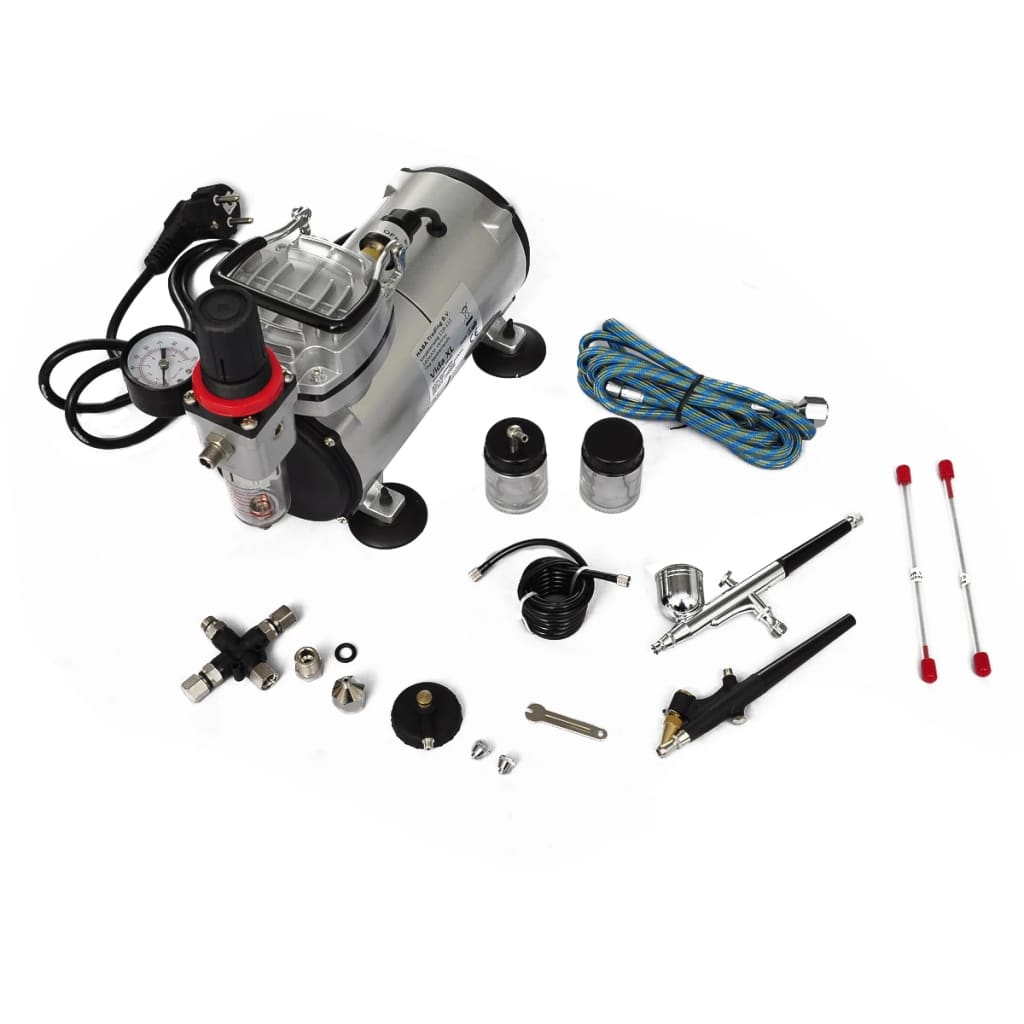 Set Compresor Aerograf Cu 2 Pistoale