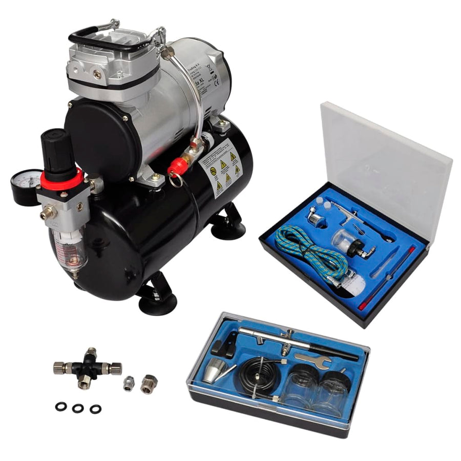 Airbrush Set Compresor Aerograf Cu 2 Pistoale