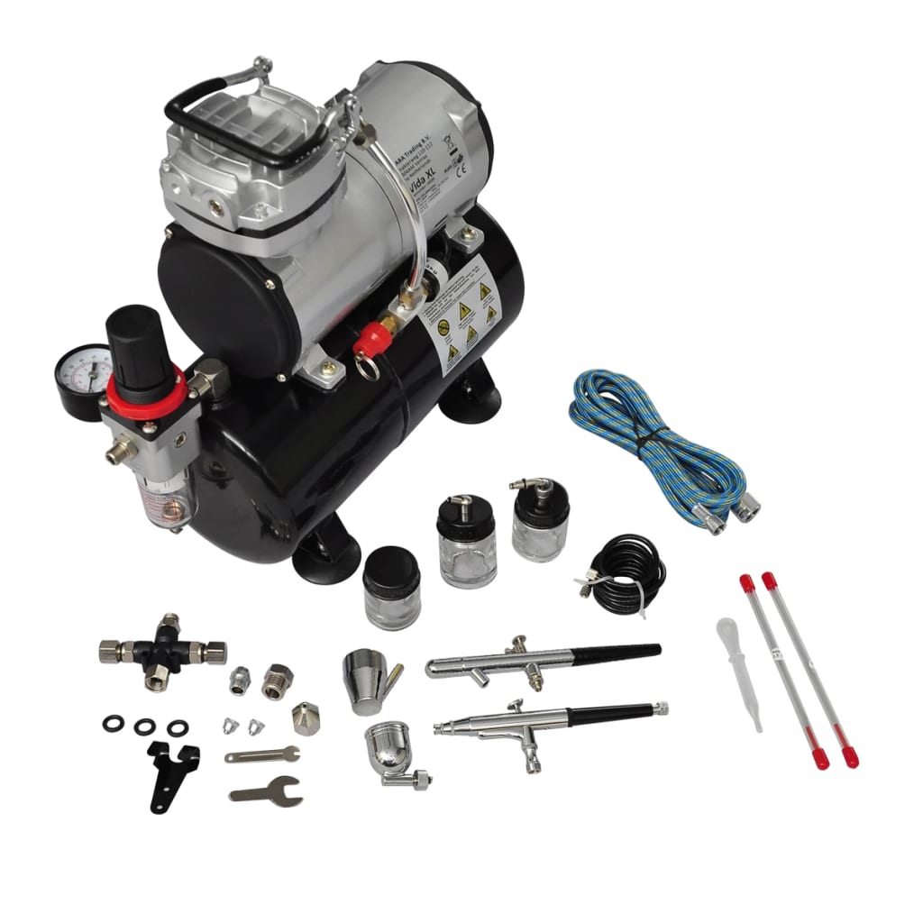 Airbrush Set Compresor Aerograf Cu 2 Pistoale