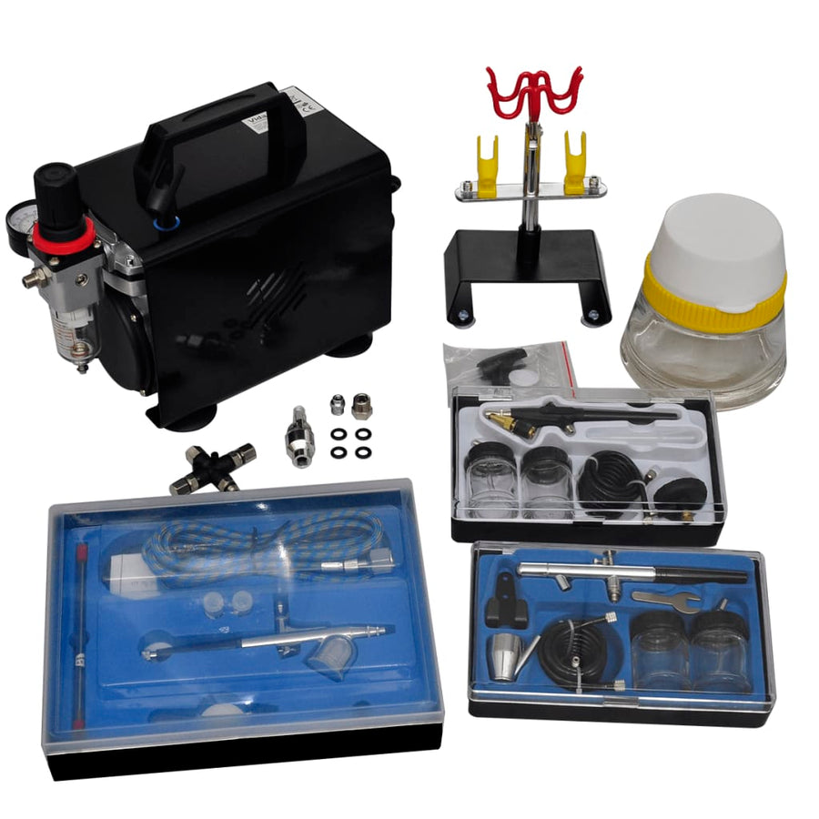 Set Compresor Aerograf Cu 3 Pistoale