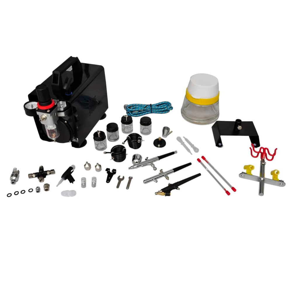 Set Compresor Aerograf Cu 3 Pistoale