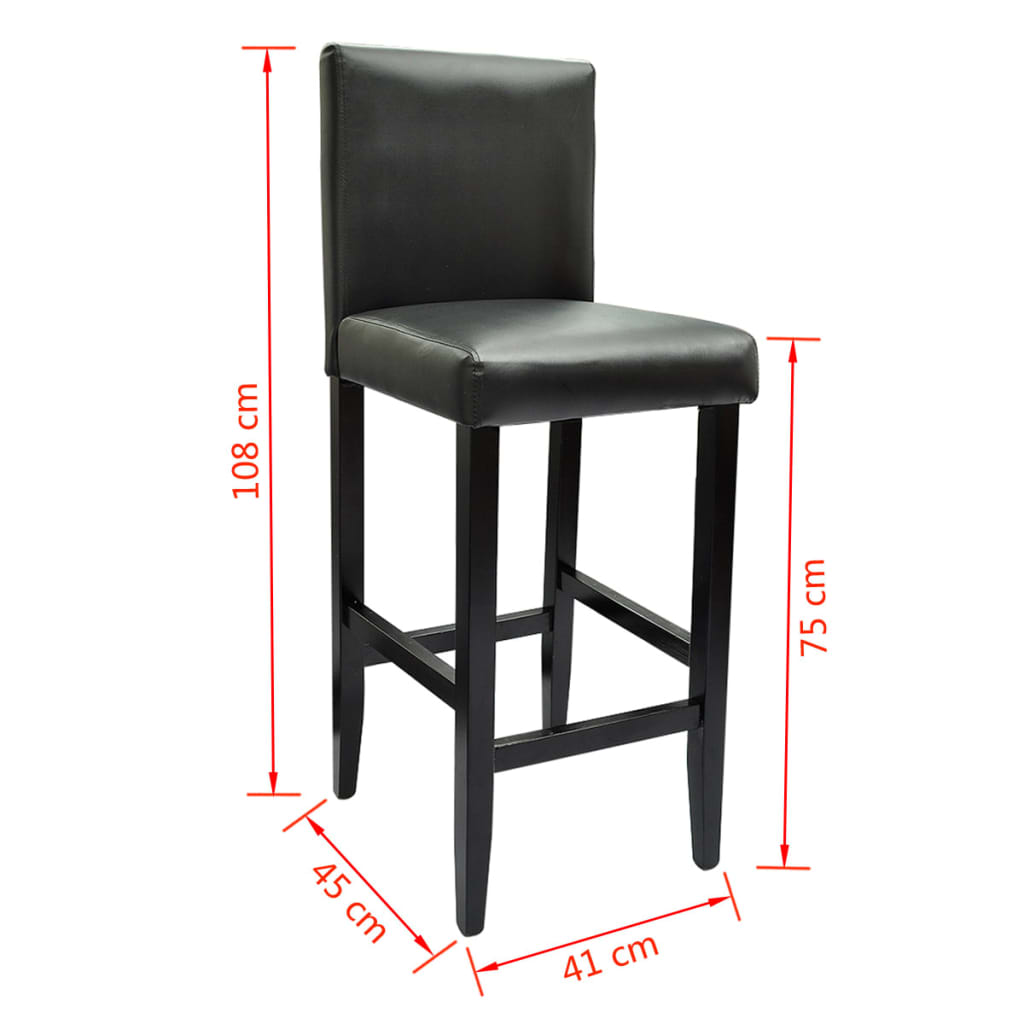 Scaune De Bar, 6 Buc., , Piele Ecologică