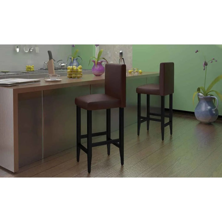 Scaune De Bar, 6 Buc., , Piele Ecologică