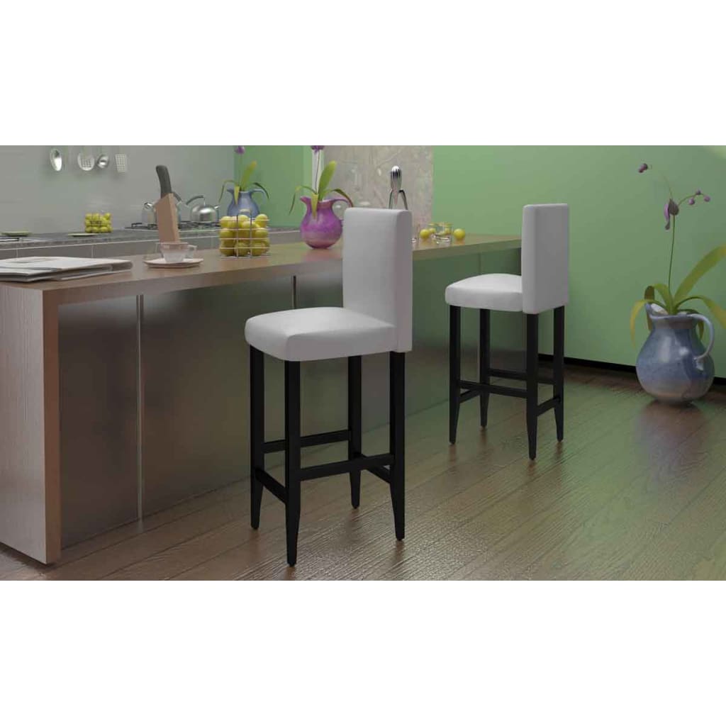 Scaune De Bar, 6 Buc., , Piele Ecologică