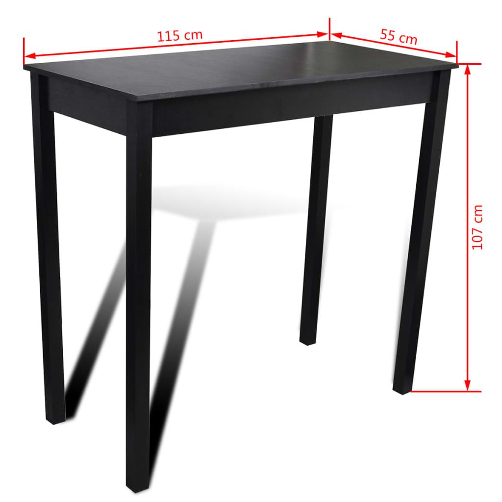 Masă De Bar Cu 4 Scaune De Bar, Negru