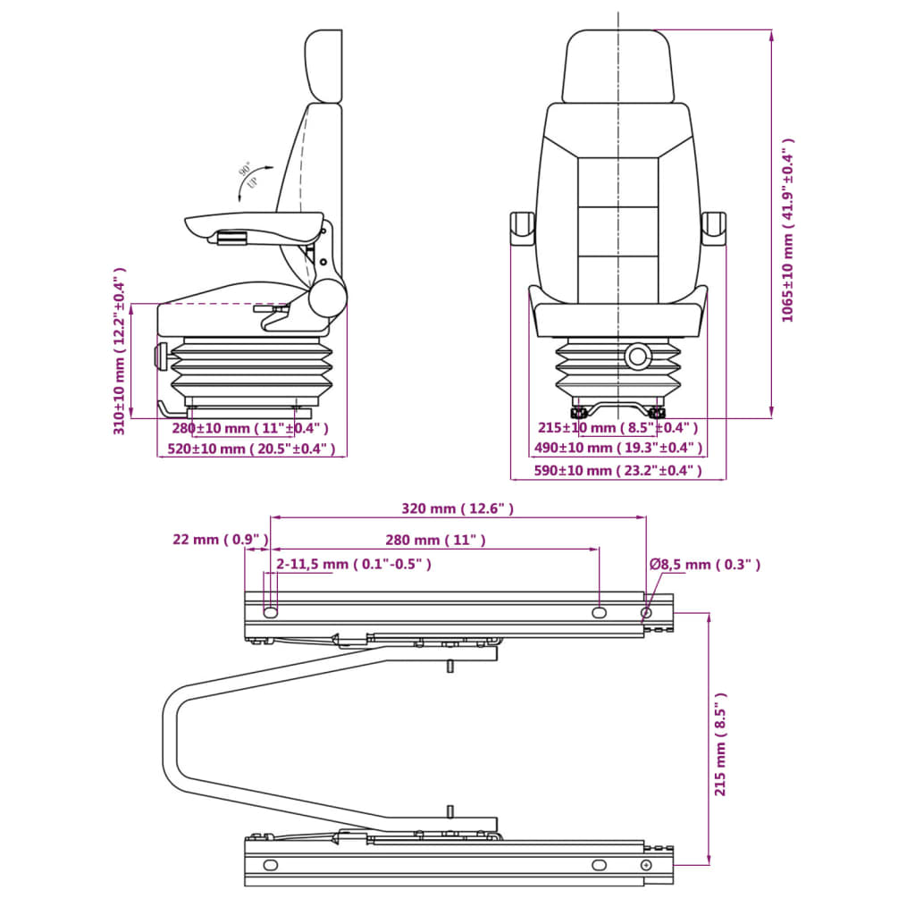 Scaun De Tractor Cu Suspensie