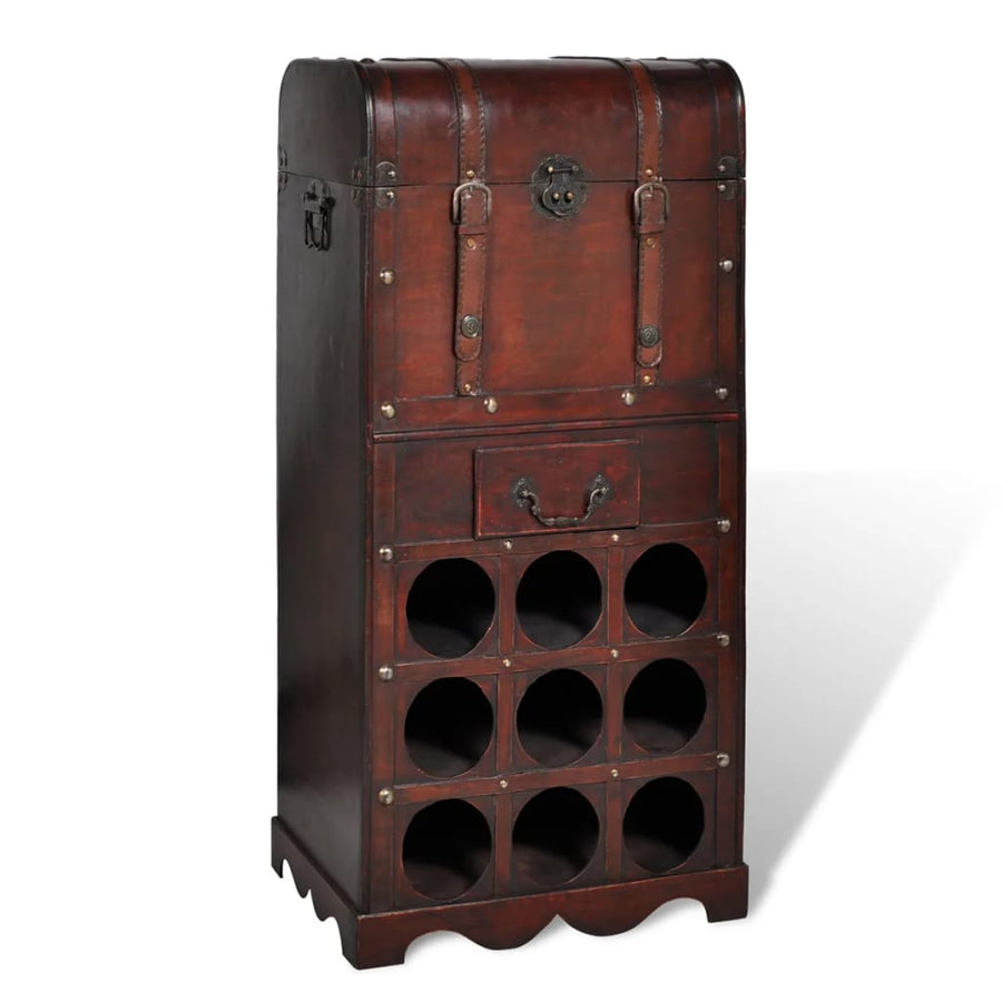 Suport Sticle Vin Pentru 9 Sticle, Lemn, Spațiu De Depozitare