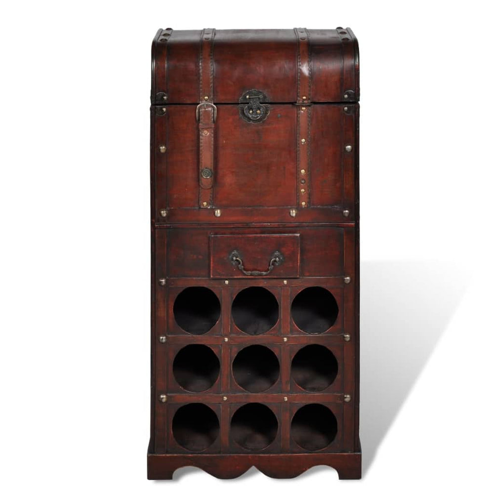 Suport Sticle Vin Pentru 9 Sticle, Lemn, Spațiu De Depozitare