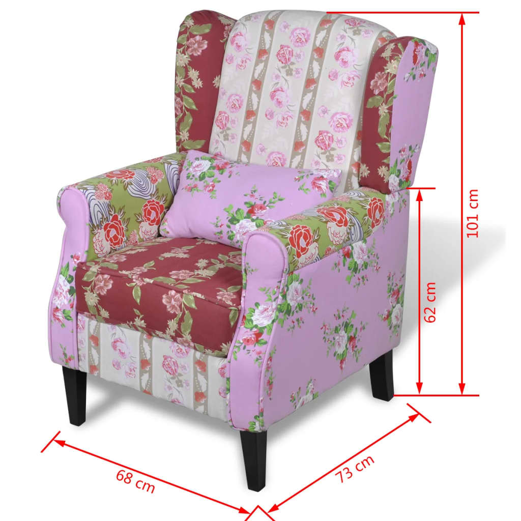 Fotoliu Cu Design Petice, Material Textil