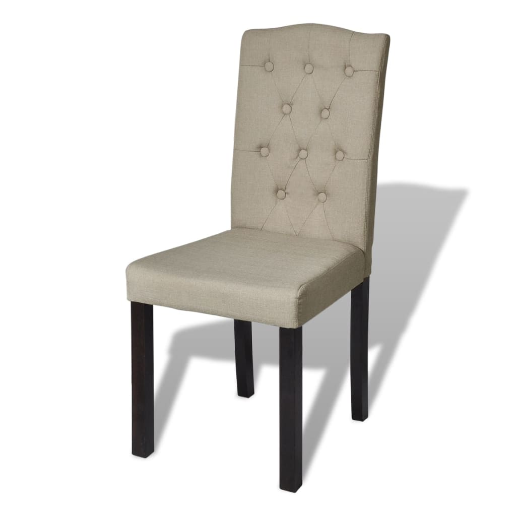 Scaune De Bucătărie, 4 Buc., Cafeniu, Material Textil