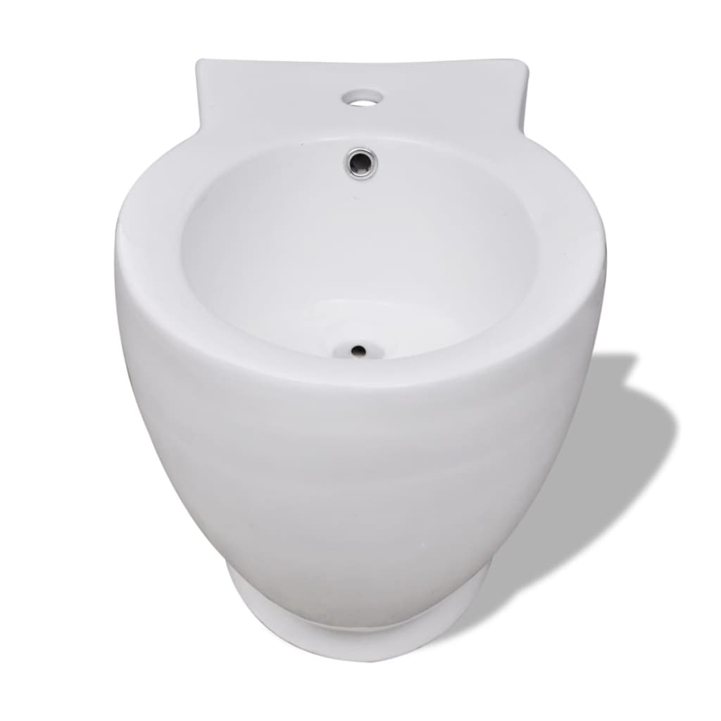 Bideu Rotund Pe Pardoseală, Ceramică Calitate Superioară, Alb