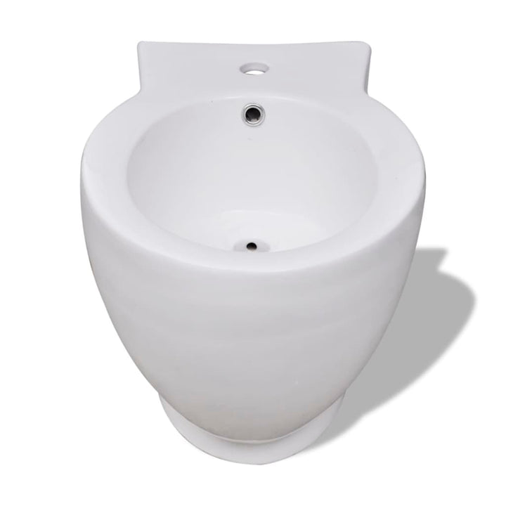 Bideu Rotund Pe Pardoseală, Ceramică Calitate Superioară, Alb