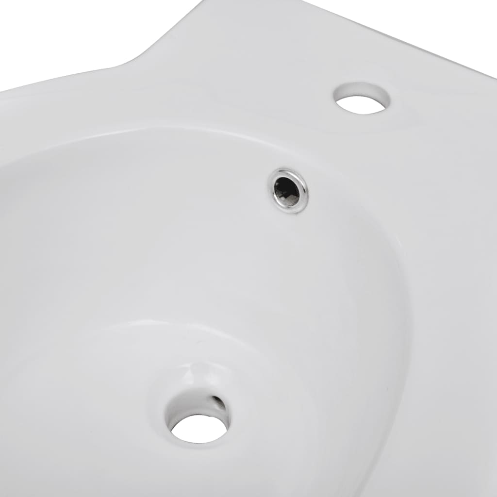 Bideu Rotund Pe Pardoseală, Ceramică Calitate Superioară, Alb