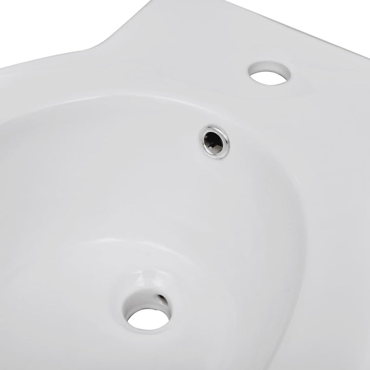 Bideu Rotund Pe Pardoseală, Ceramică Calitate Superioară, Alb