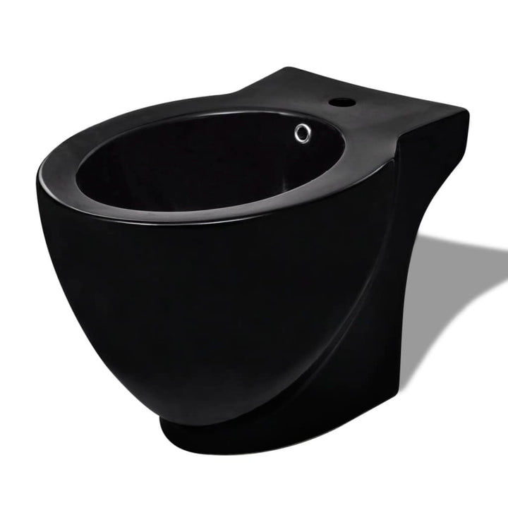 Bideu Rotund Pe Pardoseală, Negru, Ceramică Calitate Superioară