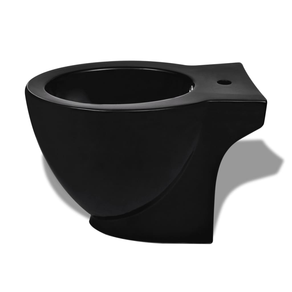 Bideu Rotund Pe Pardoseală, Negru, Ceramică Calitate Superioară