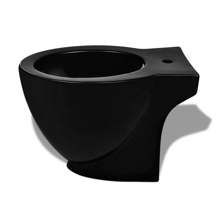 Bideu Rotund Pe Pardoseală, Negru, Ceramică Calitate Superioară