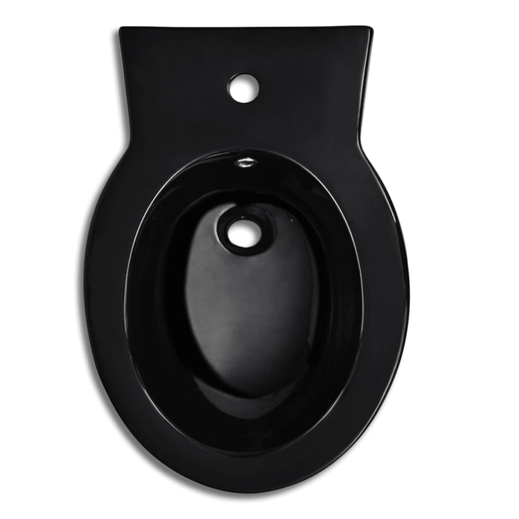 Bideu Rotund Pe Pardoseală, Negru, Ceramică Calitate Superioară